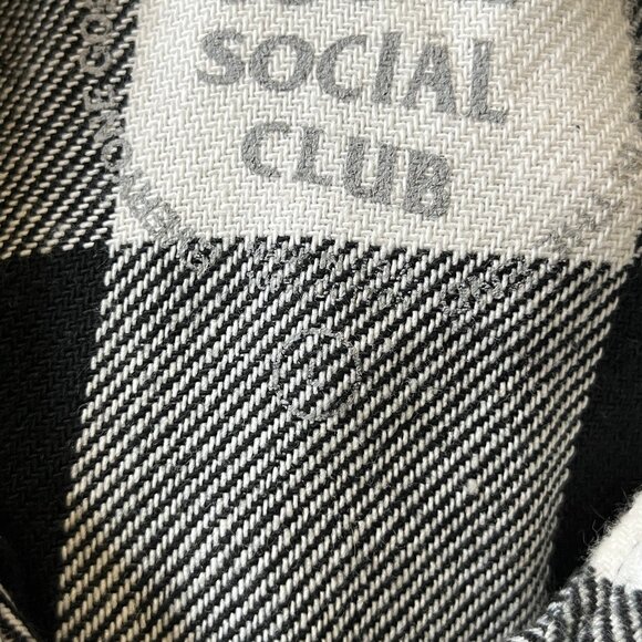 Anti Social Social Club Flannel Plaid Floral Button Down Shirt - Men's Size L - Picture 9 of 14